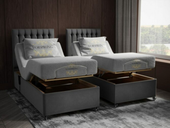 Twin unit adjustable beds, This heavy duty ottoman electric adjustable bed provides superior comfort and support with its adjustable height and head and foot positioning. Enjoy a customized sleep experience with this adjustable bed frame.