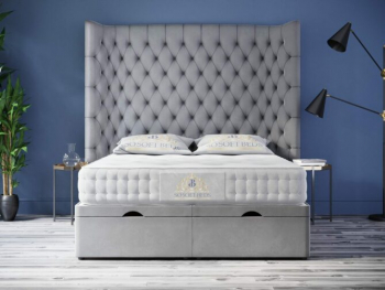 Tall Vegas Wingback Bed