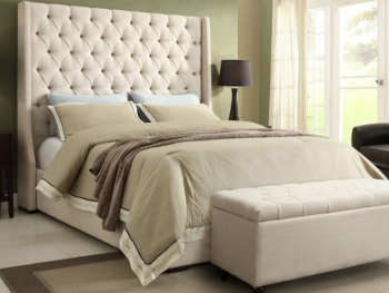 ottoman bed with tall headboard in chesterfield design